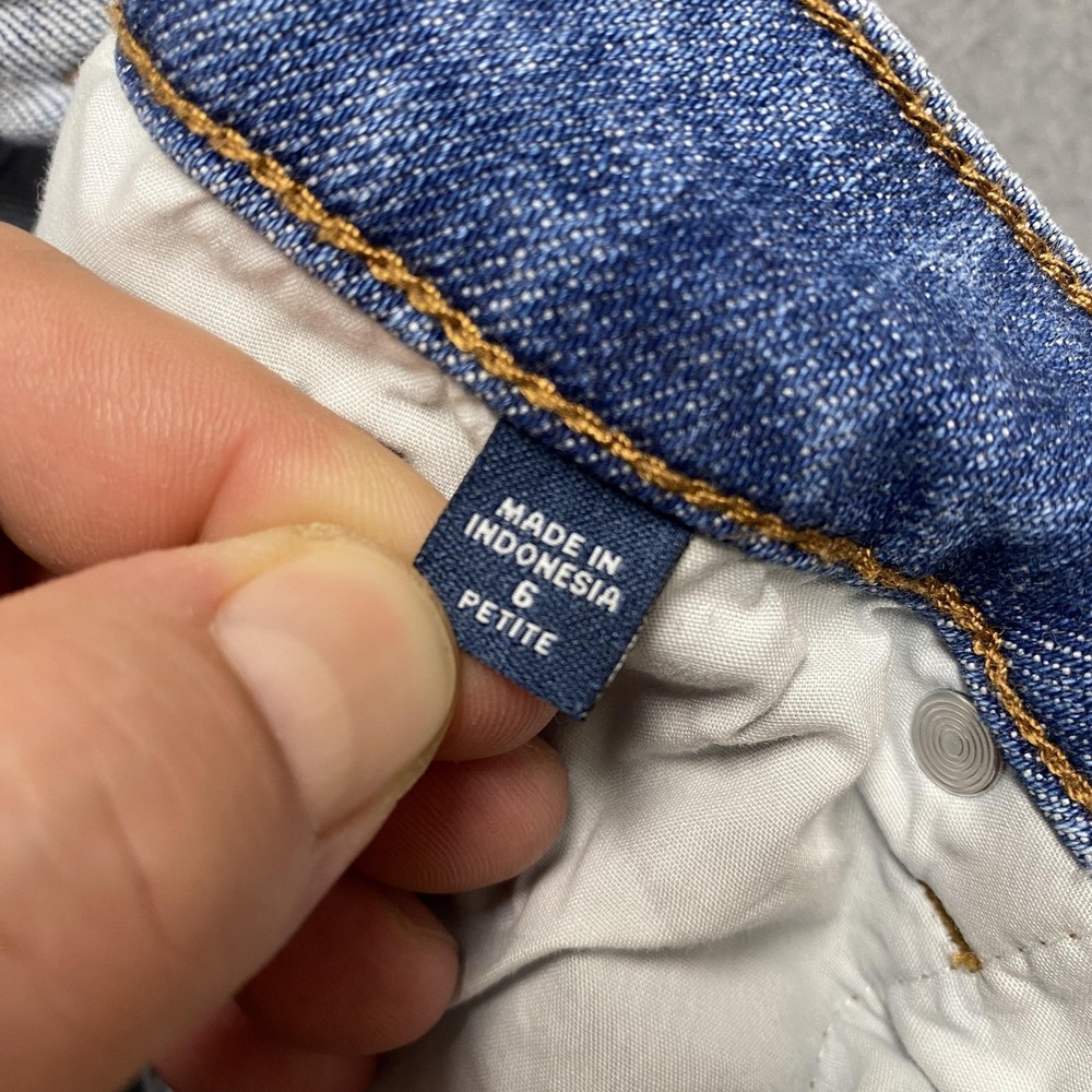 J. Jill Jeans Womens 6 Petite Blue Relaxed Boyfriend Denim Stretch Medium Wash - Picture 6 of 15